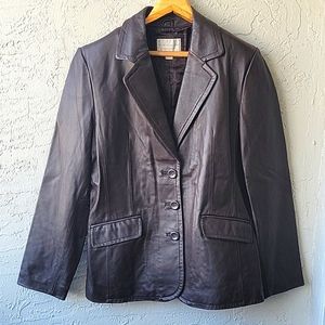 Dark brown Worthington leather blazer